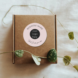 Adesivo Redondo Logotipo rosa para empresas Obrigado Encapsulament