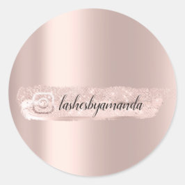 Adesivo Redondo Logotipo Rose  Blush Noiva Instaga Social Nome Tra