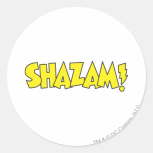 Adesivo Redondo Logótipo Shazam Amarelo