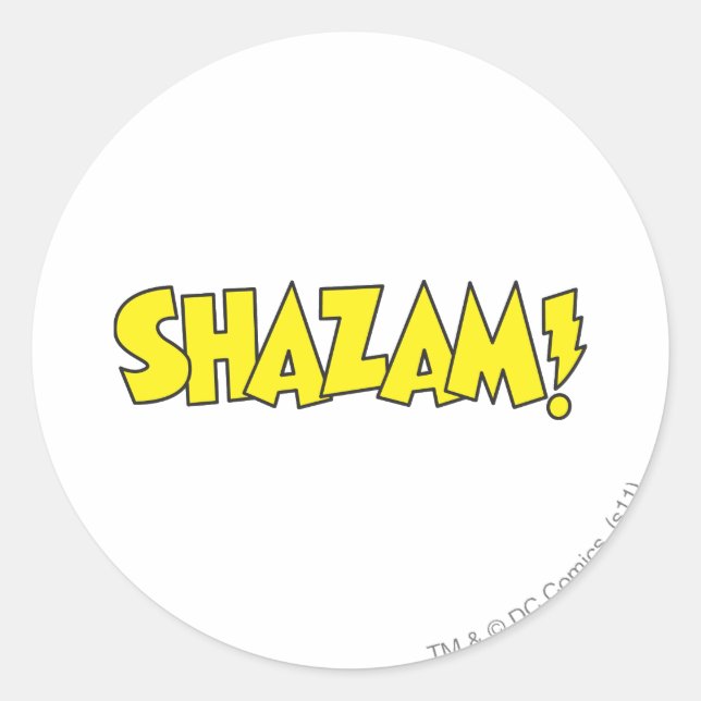 Adesivo Redondo Logótipo Shazam Amarelo (Frente)