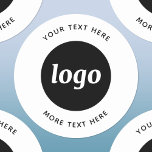 Adesivo Redondo Logotipo Simples Com Empresa De Texto<br><div class="desc">Adicione seu próprio logotipo e escolha de texto a este design. Remova o texto superior ou inferior,  se preferir. Minimalista e profissional. Excelente para marcas de funcionários ou como promocional para seus clientes e clientes.</div>