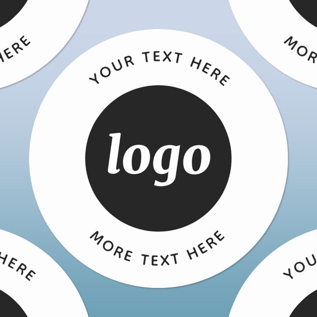 Adesivo Redondo Logotipo Simples Com Empresa De Texto (Simple logo with text promotional business stickers)