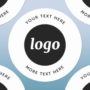 Adesivo Redondo Logotipo Simples Com Texto Empresarial