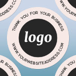 Adesivo Redondo Logotipo simples Empresa Obrigado Cor-de-Rosa Esbr<br><div class="desc">Adicione seu próprio logotipo e escolha de texto a este design. Remova o texto superior ou inferior, se preferir. Profissional e minimalista para melhor promover sua marca. Muito espaço para endereços de sites longos ou curtos. Altere o plano de fundo e a cor do texto para refletir a sua marca....</div>