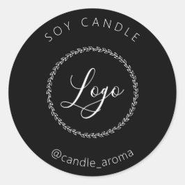 Adesivo Redondo Logotipo Simples Minimalista Embalagem de Vela Pre