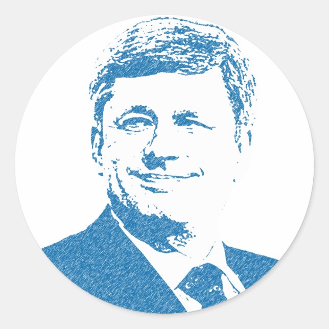 Adesivo Redondo Logotipo Stephen Harper (Frente)