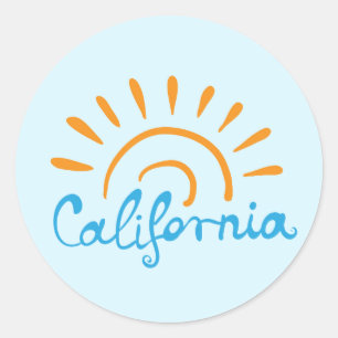 Adesivo Redondo Logotipo Sunny California