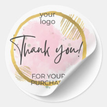 logotipo Thank You Rosa e Dourado