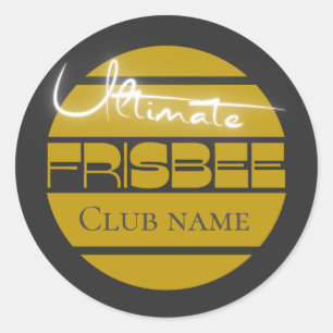 Adesivo Redondo Logotipo Ultimate Frisbee em amarelo