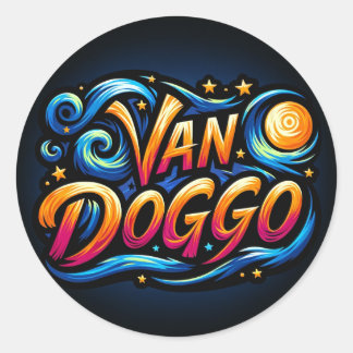 Adesivo Redondo Logotipo Van Doggo