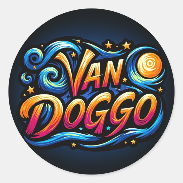 Adesivo Redondo Logotipo Van Doggo (Frente)