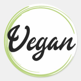 Adesivo Redondo Logotipo Vegan