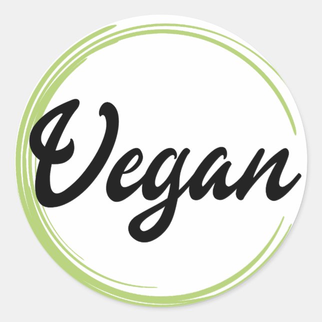 Adesivo Redondo Logotipo Vegan (Frente)