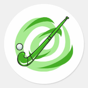 Adesivo Redondo Logotipo verde do hóquei em campo