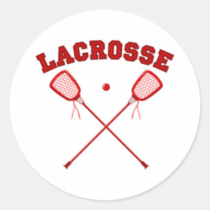 Adesivo Redondo Logotipo vermelho do Lacrosse