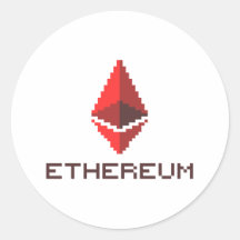 Logotipo vermelho Ethum ETH de 8 bits | Vinheta