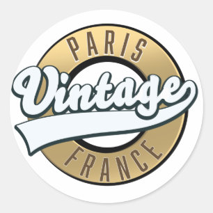 Adesivo Redondo Logotipo vintage de Paris França