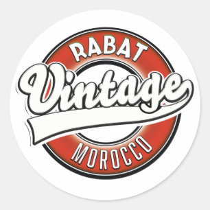 Adesivo Redondo Logotipo vintage de Rabat Marrocos