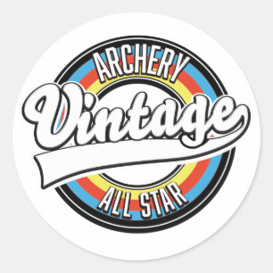 Adesivo Redondo Logotipo vintage de todos os astros de tiro com ar