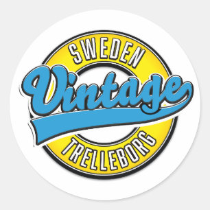 Adesivo Redondo logotipo vintage Trelleborg Suécia