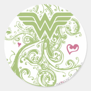 Adesivo Redondo Logotipo Wonder Green Swirls