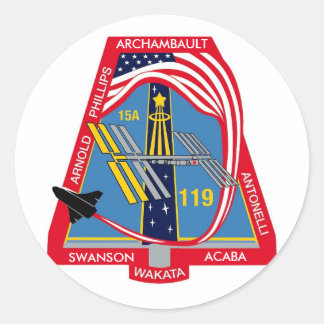 Adesivo Redondo Logotipo YOUR_NAME_HERE STS-119