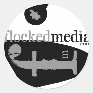 Adesivo Redondo Logotipos laterais da Cinza de mídia bloqueada
