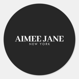 Adesivo Redondo Loja de Luxo Minimalista Negra/Branca Ousada