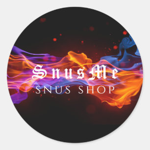 Adesivo Redondo Loja de Snus Tabaco Vape Fumaça Óleo CBD