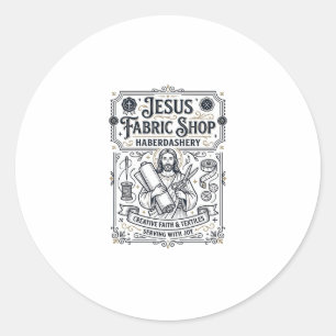 Adesivo Redondo Loja de Tecidos Jesus Armarinho Loja de Tecidos Je