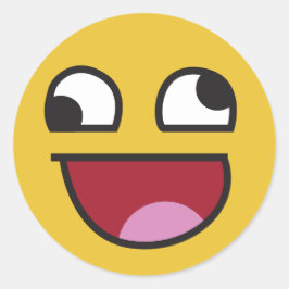 Adesivo Redondo lol goofy eyed emoji