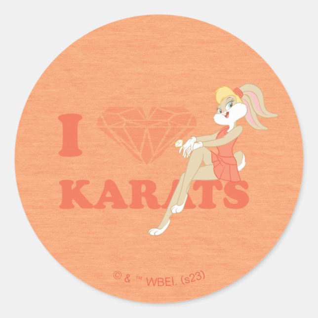 Adesivo Redondo Lola Bunny I Heart Karats (Frente)
