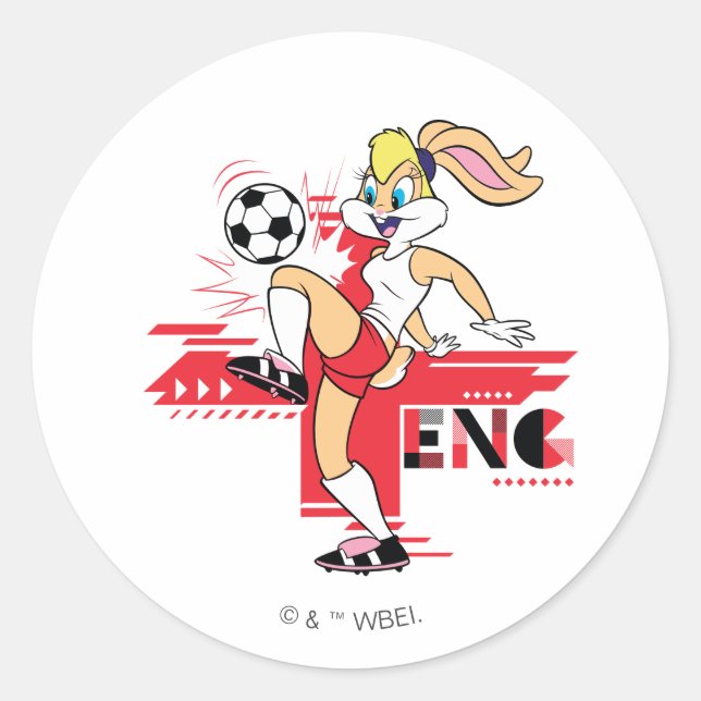 Adesivo Redondo Lola Bunny Team England Soccer Graphic (Frente)