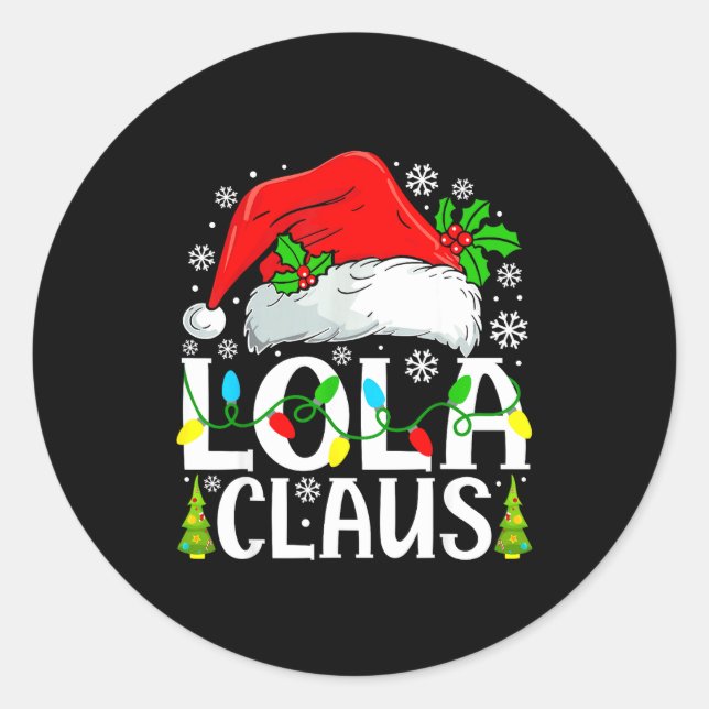 Adesivo Redondo Lola Claus Funny Christmas Family Matching  (Frente)