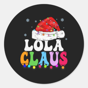 Adesivo Redondo Lola Claus Funny Família Xmas Correspondendo Vovó 