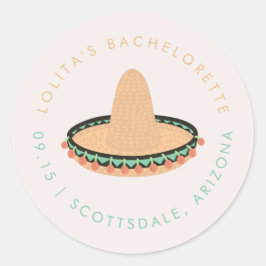 Adesivo Redondo LOLITA Fiesta Siesta Tequila Bachelorette Favor Cl