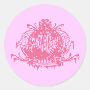 Adesivo Redondo Lolita Gótica Rosa Decaiu Coroa