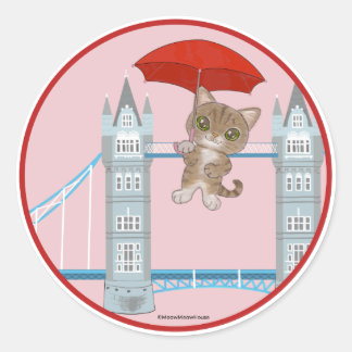 Adesivo Redondo London Bridge Cat