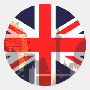 Adesivo Redondo London-British Flag_