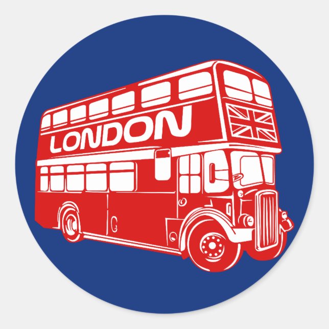 Adesivo Redondo London Bus Sticker (Frente)