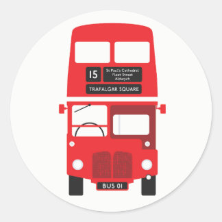 Adesivo Redondo London Red Bus Stickers