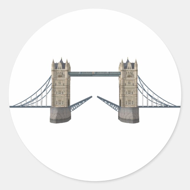 Adesivo Redondo London Tower Bridge: Modelo 3D: (Frente)