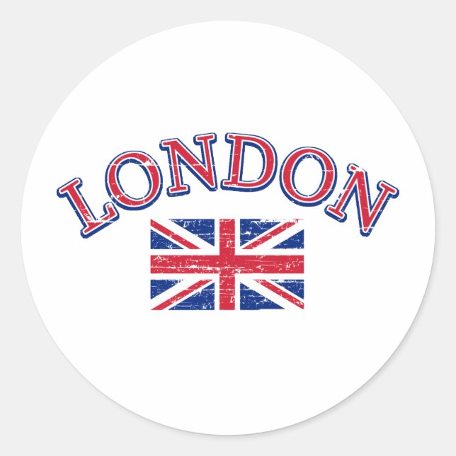 Adesivo Redondo London Union Jack Design (Frente)