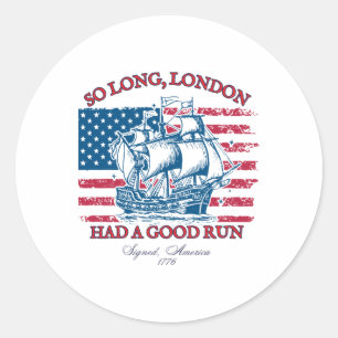 Adesivo Redondo Londres 4 De Julho De 1776 Usa Camisa Girls P