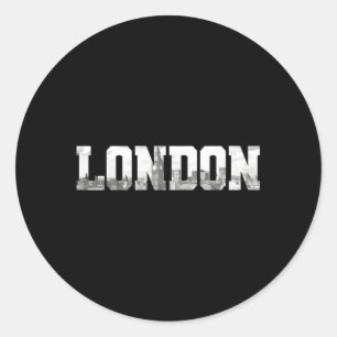 Adesivo Redondo Londres Inglaterra Uk Skyline Black White Londres