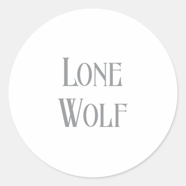 Adesivo Redondo Lone Wolf Male Sigma Modern Minimalist (Frente)