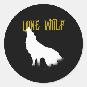 Adesivo Redondo Lone Wolf Male Sigma Moderno Minimalista