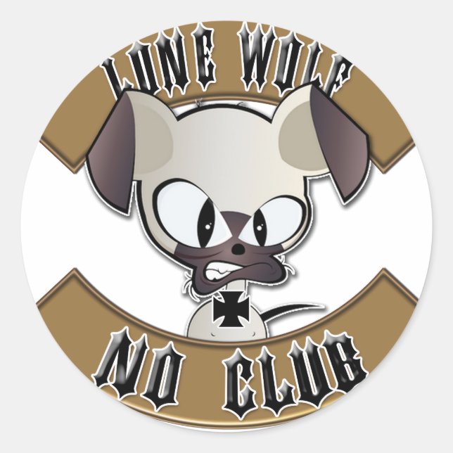 Adesivo Redondo Lone Wolf No Club (Frente)