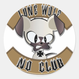Adesivo Redondo Lone Wolf No Club