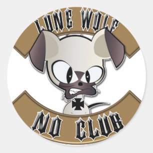 Adesivo Redondo Lone Wolf No Club